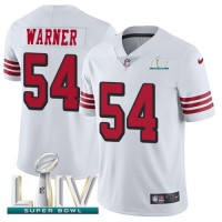 Nike San Francisco 49ers #54 Fred Warner White Super Bowl LIV 2020 Rush Men's Stitched NFL Vapor Untouchable Limited Jersey