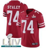 Nike San Francisco 49ers #74 Joe Staley Red Super Bowl LIV 2020 Team Color Men's Stitched NFL Vapor Untouchable Limited Jersey