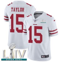Nike San Francisco 49ers #15 Trent Taylor White Super Bowl LIV 2020 Men's Stitched NFL Vapor Untouchable Limited Jersey