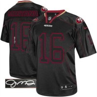 Nike San Francisco 49ers #16 Joe Montana Lights Out Black Men's Stitched NFL Elite Autographed Jersey