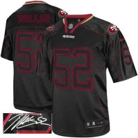 Nike San Francisco 49ers #52 Patrick Willis Lights Out Black Men's Stitched NFL Elite Autographed Jersey