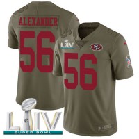 Nike San Francisco 49ers #56 Kwon Alexander Olive Super Bowl LIV 2020 Men's Stitched NFL Limited 2017 Salute To Service Jersey