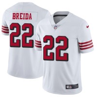 Nike San Francisco 49ers #22 Matt Breida White Rush Men's Stitched NFL Vapor Untouchable Limited Jersey