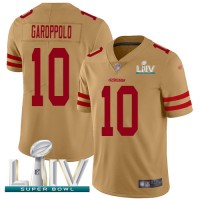 Nike San Francisco 49ers #10 Jimmy Garoppolo Gold Super Bowl LIV 2020 Men's Stitched NFL Limited Inverted Legend Jersey