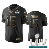 Nike San Francisco 49ers #15 Trent Taylor Black Golden Super Bowl LIV 2020 Limited Edition Stitched NFL Jersey