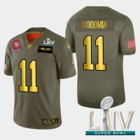 Nike San Francisco 49ers #11 Marquise Goodwin Men's Olive Gold Super Bowl LIV 2020 2019 Salute to Service NFL 100 Limited Jersey