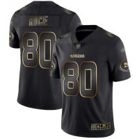 Nike San Francisco 49ers #80 Jerry Rice Black/Gold Men's Stitched NFL Vapor Untouchable Limited Jersey