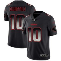 Nike San Francisco 49ers #10 Jimmy Garoppolo Black Men's Stitched NFL Vapor Untouchable Limited Smoke Fashion Jersey