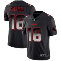 Nike San Francisco 49ers #16 Joe Montana Black Men's Stitched NFL Vapor Untouchable Limited Smoke Fashion Jersey