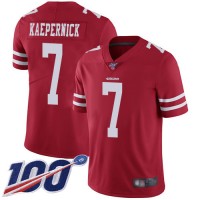 Nike San Francisco 49ers #7 Colin Kaepernick Red Team Color Men's Stitched NFL 100th Season Vapor Limited Jersey
