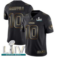 Nike San Francisco 49ers #10 Jimmy Garoppolo Black/Gold Super Bowl LIV 2020 Men's Stitched NFL Vapor Untouchable Limited Jersey