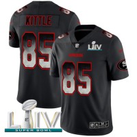 Nike San Francisco 49ers #85 George Kittle Black Super Bowl LIV 2020 Men's Stitched NFL Vapor Untouchable Limited Smoke Fashion Jersey