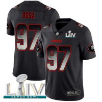 Nike San Francisco 49ers #97 Nick Bosa Black Super Bowl LIV 2020 Men's Stitched NFL Vapor Untouchable Limited Smoke Fashion Jersey
