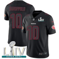 Nike San Francisco 49ers #10 Jimmy Garoppolo Black Super Bowl LIV 2020 Men's Stitched NFL Limited Rush Impact Jersey
