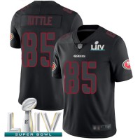 Nike San Francisco 49ers #85 George Kittle Black Super Bowl LIV 2020 Men's Stitched NFL Limited Rush Impact Jersey