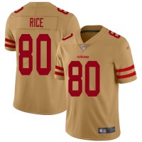 Nike San Francisco 49ers #80 Jerry Rice Gold Men's Stitched NFL Limited Inverted Legend Jersey