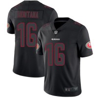 Nike San Francisco 49ers #16 Joe Montana Black Men's Stitched NFL Limited Rush Impact Jersey
