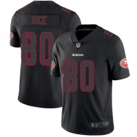 Nike San Francisco 49ers #80 Jerry Rice Black Men's Stitched NFL Limited Rush Impact Jersey