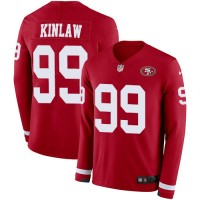 Nike San Francisco 49ers #99 Javon Kinlaw Red Team Color Men's Stitched NFL Limited Therma Long Sleeve Jersey