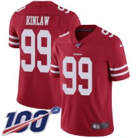 Nike San Francisco 49ers #99 Javon Kinlaw Red Team Color Men's Stitched NFL 100th Season Vapor Untouchable Limited Jersey