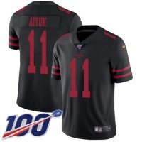 Nike San Francisco 49ers #11 Brandon Aiyuk Black Alternate Men's Stitched NFL 100th Season Vapor Untouchable Limited Jersey