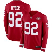 Nike San Francisco 49ers #92 Kerry Hyder Red Team Color Men's Stitched NFL Limited Therma Long Sleeve Jersey