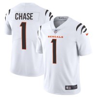 Cincinnati Cincinnati Bengals #1 Ja'Marr Chase White Men's Nike Vapor Limited Jersey