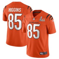 Cincinnati Cincinnati Bengals #85 Tee Higgins Orange Super Bowl LVI Patch Men's Nike Alternate Vapor Limited Jersey