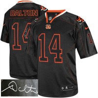 Nike Cincinnati Bengals #14 Andy Dalton Lights Out Black Men's Stitched NFL Elite Autographed Jersey