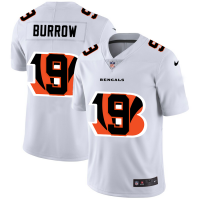 Cincinnati Cincinnati Bengals #9 Joe Burrow White Men's Nike Team Logo Dual Overlap Limited NFL Jersey