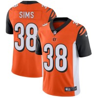 Nike Cincinnati Bengals #38 LeShaun Sims Orange Alternate Men's Stitched NFL Vapor Untouchable Limited Jersey