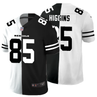 Cincinnati Cincinnati Bengals #85 Tee Higgins Men's Black V White Peace Split Nike Vapor Untouchable Limited NFL Jersey