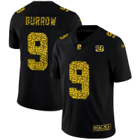 Cincinnati Cincinnati Bengals #9 Joe Burrow Men's Nike Leopard Print Fashion Vapor Limited NFL Jersey Black