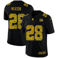 Cincinnati Cincinnati Bengals #28 Joe Mixon Men's Nike Leopard Print Fashion Vapor Limited NFL Jersey Black