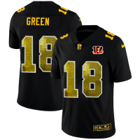 Cincinnati Cincinnati Bengals #18 A.J. Green Men's Black Nike Golden Sequin Vapor Limited NFL Jersey