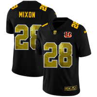 Cincinnati Cincinnati Bengals #28 Joe Mixon Men's Black Nike Golden Sequin Vapor Limited NFL Jersey