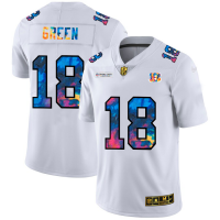 Cincinnati Cincinnati Bengals #18 A.J. Green Men's White Nike Multi-Color 2020 NFL Crucial Catch Limited NFL Jersey