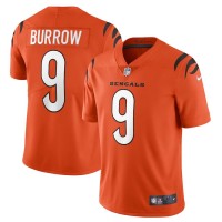 Cincinnati Cincinnati Bengals #9 Joe Burrow Orange Nike Alternate Vapor Limited Jersey