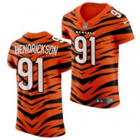 Nike Cincinnati Bengals #91 Trey Hendrickson Men's 2021-22 Orange City Edition Elite NFL Jersey
