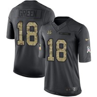 Nike Cincinnati Bengals #18 A.J. Green Black Men's Stitched NFL Limited 2016 Salute to Service Jersey
