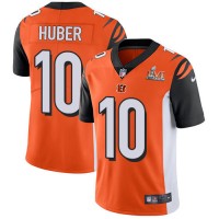 Nike Cincinnati Bengals #10 Kevin Huber Orange Alternate Super Bowl LVI Patch Men's Stitched NFL Vapor Untouchable Limited Jersey