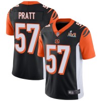 Nike Cincinnati Bengals #57 Germaine Pratt Black Team Color Super Bowl LVI Patch Men's Stitched NFL Vapor Untouchable Limited Jersey