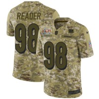 Nike Cincinnati Bengals #98 D.J. Reader Camo Super Bowl LVI Patch Men's Stitched NFL Limited 2018 Salute To Service Jersey
