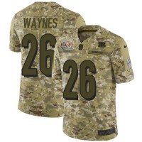 Nike Cincinnati Bengals #26 Trae Waynes Camo Super Bowl LVI Patch Men's Stitched NFL Limited 2018 Salute To Service Jersey