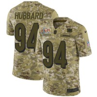 Nike Cincinnati Bengals #94 Sam Hubbard Camo Super Bowl LVI Patch Men's Stitched NFL Limited 2018 Salute To Service Jersey