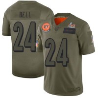 Nike Cincinnati Bengals #24 Vonn Bell Camo Super Bowl LVI Patch Men's Stitched NFL Limited 2019 Salute To Service Jersey
