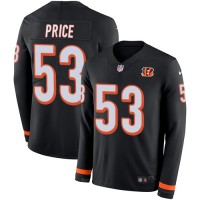Nike Cincinnati Bengals #53 Billy Price Black Team Color Men's Stitched NFL Limited Therma Long Sleeve Jersey