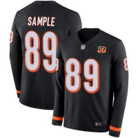 Nike Cincinnati Bengals #89 Drew Sample Black Team Color Men's Stitched NFL Limited Therma Long Sleeve Jersey