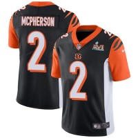 Nike Cincinnati Bengals #2 Evan McPherson Black Team Color Super Bowl LVI Patch Men's Stitched NFL Vapor Untouchable Limited Jersey