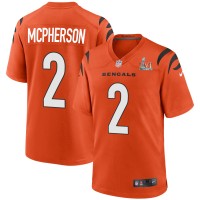 Cincinnati Cincinnati Bengals #2 Evan McPherson Orange Super Bowl LVI Patch Nike Alternate Game Jersey
